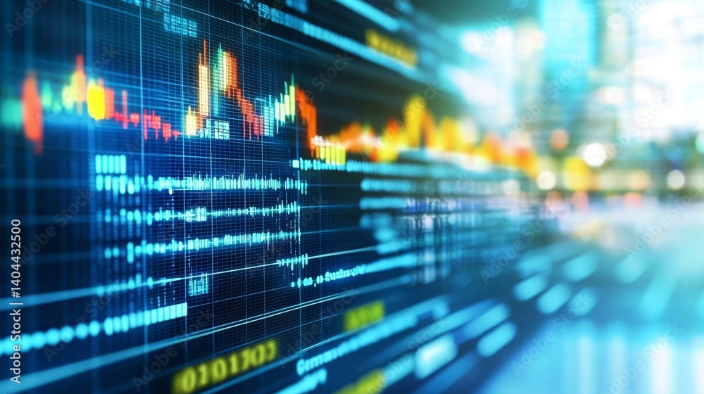 Conceptual illustration of trading dynamics in a digital format. Conceptual illustration of trading dynamics in a digital format.