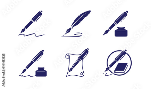 Blue-themed fountain pens embodying the art of writing and creativity


