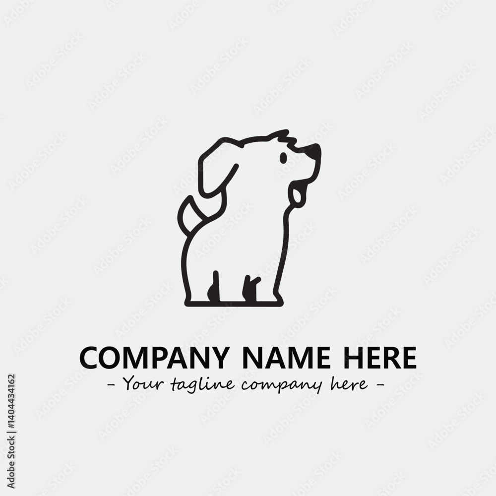 Dog illustration black and white for logo company vector image
Dog illustration black and white for logo company vector image