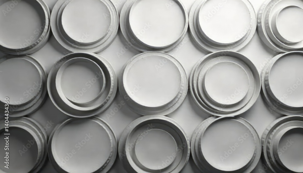 Symmetrical overlapping circles forming a grid, monochrome palette, clean, form Symmetrical overlapping circles forming a grid, monochrome palette, clean, form