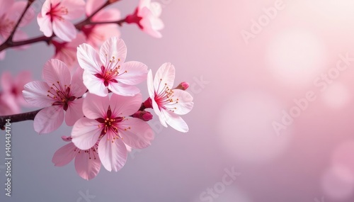 White and pink sakura, soft pastel shades, repeating design , branch, art