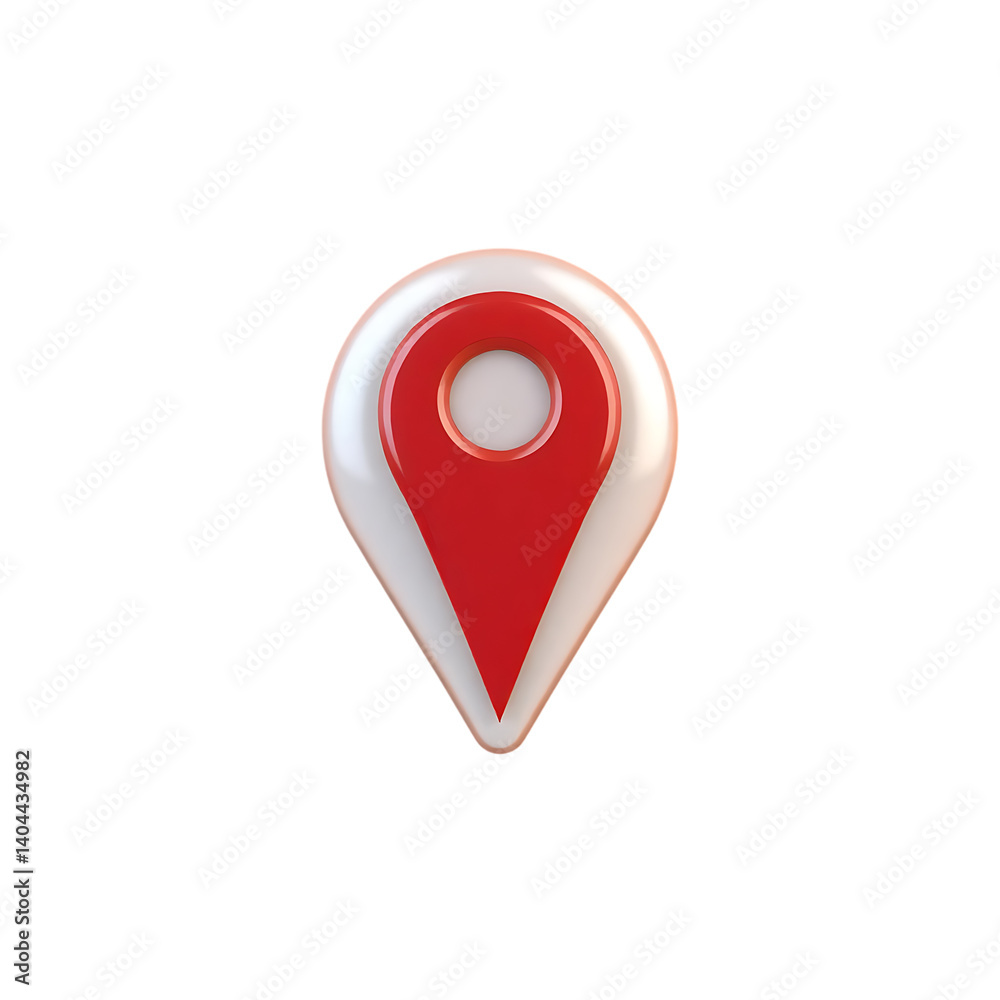 3d glossy map pin icon.