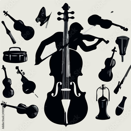 vector set of musical instruments