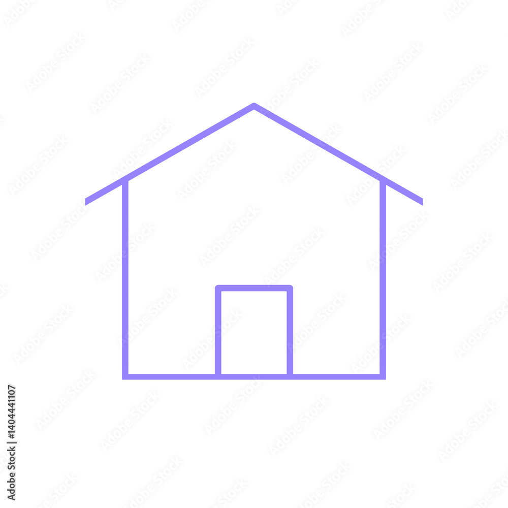 Icon home hand draw line cute cartoon illustration for decoration purple pattern or creative idea Icon home hand draw line cute cartoon illustration for decoration purple pattern or creative idea