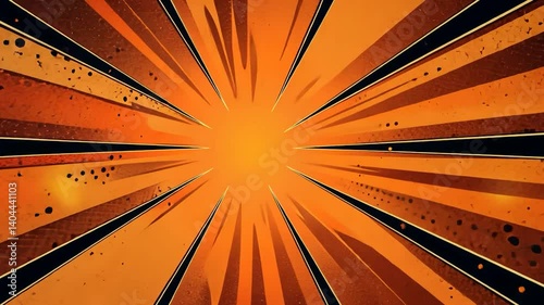 Dynamic Orange Comic Book Burst Background