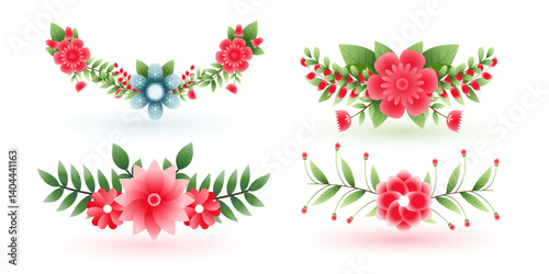 pack of herbal flora element background for special event or occasion