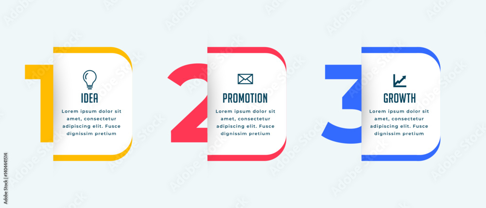 Obraz premium modern 3 step infographic option diagram banner for corporate success