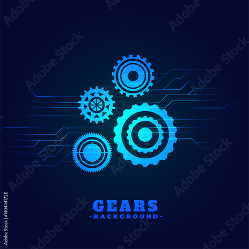 industrial cogwheel symbol background with circuit board design