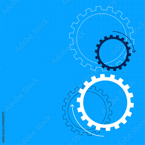 mechanical gear and cog wheel background with text space