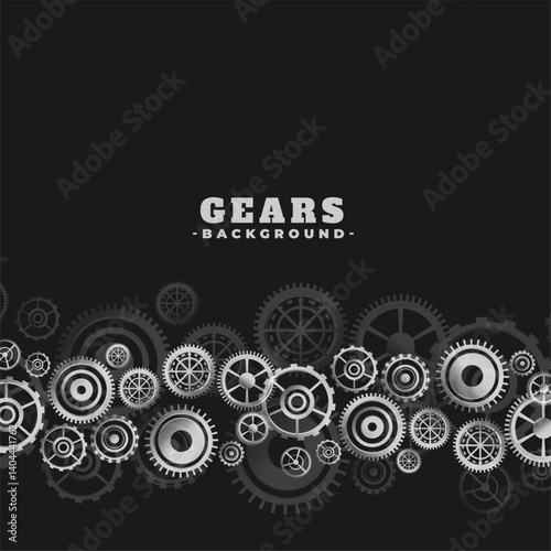 3d style metallic cogwheel motion dark background design