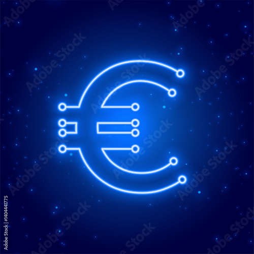 neon style foreign money euro sign background design