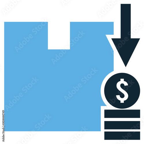 Dumping icon vector for unfair trade, price drop, and economic issue concept. Perfect for commerce design, global market, and business competition illustration.