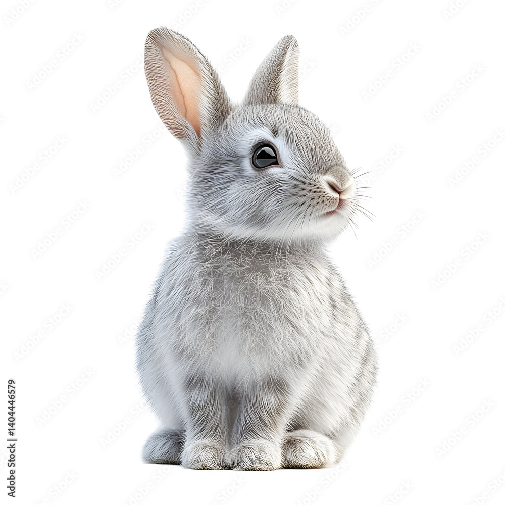 Fototapeta premium Adorable Grey Rabbit Illustration