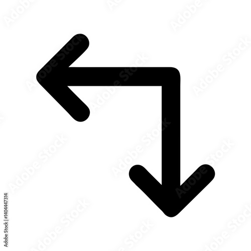 Corner Arrows Bending to Right Icon Design