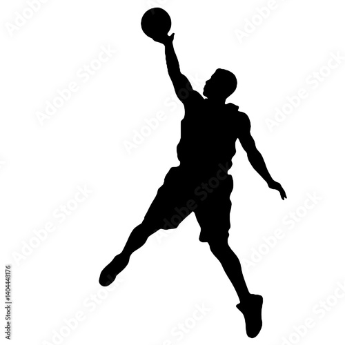 Basketball Player Silhouette Jump Shot Dunk – Vector Sports Illustration