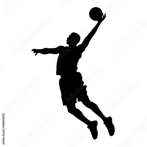 Basketball Player Silhouette Jump Shot Dunk – Vector Sports Illustration