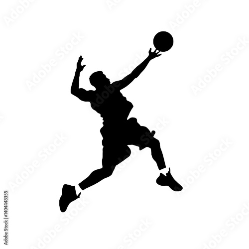 Basketball Player Silhouette Jump Shot Dunk – Vector Sports Illustration