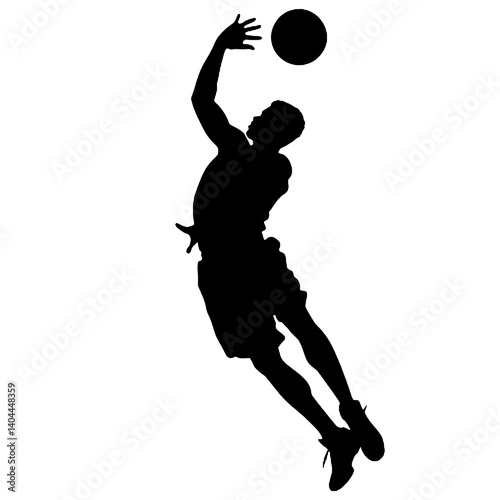 Basketball Player Silhouette Jump Shot Dunk – Vector Sports Illustration