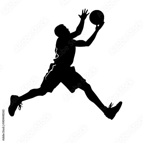 Basketball Player Silhouette Jump Shot Dunk – Vector Sports Illustration