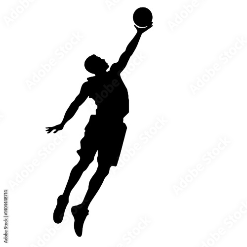 Basketball Player Silhouette Jump Shot Dunk – Vector Sports Illustration