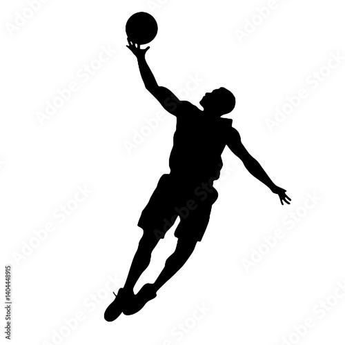 Basketball Player Silhouette Jump Shot Dunk – Vector Sports Illustration