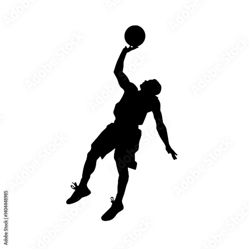 Basketball Player Silhouette Jump Shot Dunk – Vector Sports Illustration