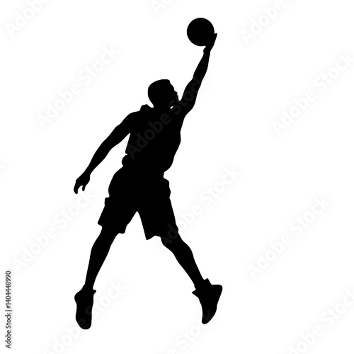 Basketball Player Silhouette Jump Shot Dunk – Vector Sports Illustration
