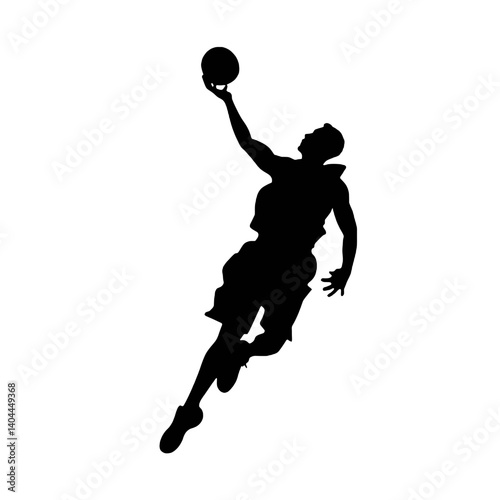 Basketball Player Silhouette Jump Shot Dunk – Vector Sports Illustration