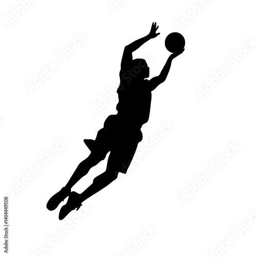 Basketball Player Silhouette Jump Shot Dunk – Vector Sports Illustration