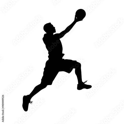 Basketball Player Silhouette Jump Shot Dunk – Vector Sports Illustration