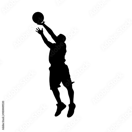 Basketball Player Silhouette Jump Shot Dunk – Vector Sports Illustration