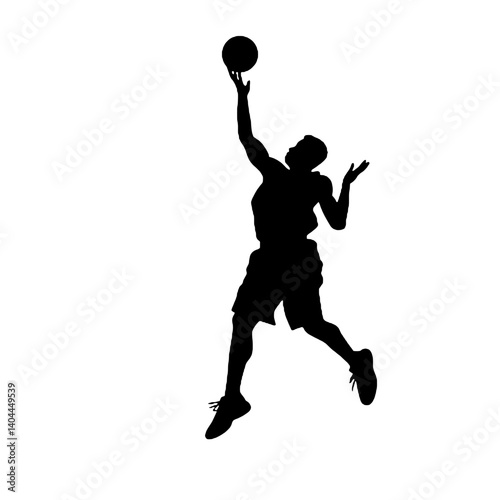 Basketball Player Silhouette Jump Shot Dunk – Vector Sports Illustration