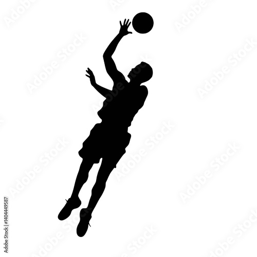 Basketball Player Silhouette Jump Shot Dunk – Vector Sports Illustration