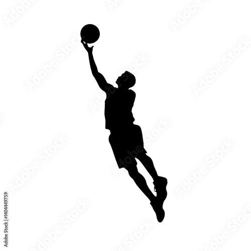 Basketball Player Silhouette Jump Shot Dunk – Vector Sports Illustration