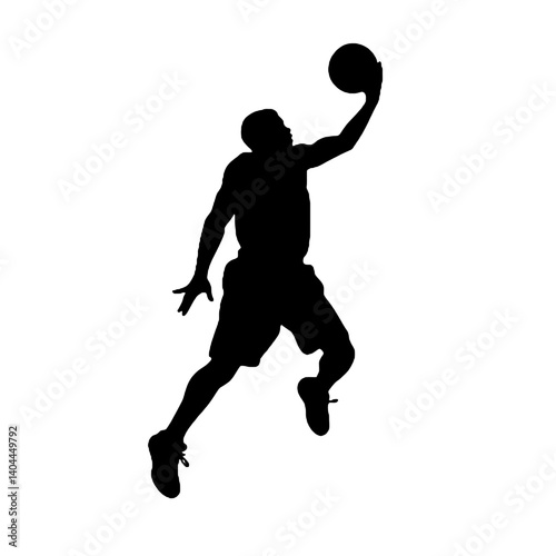 Basketball Player Silhouette Jump Shot Dunk – Vector Sports Illustration