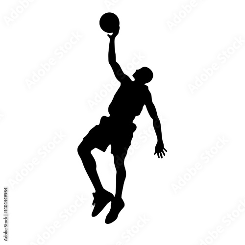 Basketball Player Silhouette Jump Shot Dunk – Vector Sports Illustration