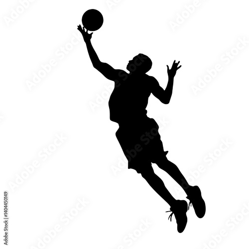 Basketball Player Silhouette Jump Shot Dunk – Vector Sports Illustration