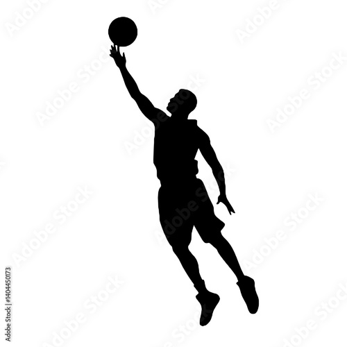 Basketball Player Silhouette Jump Shot Dunk – Vector Sports Illustration