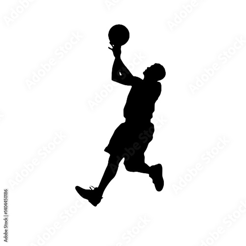 Basketball Player Silhouette Jump Shot Dunk – Vector Sports Illustration