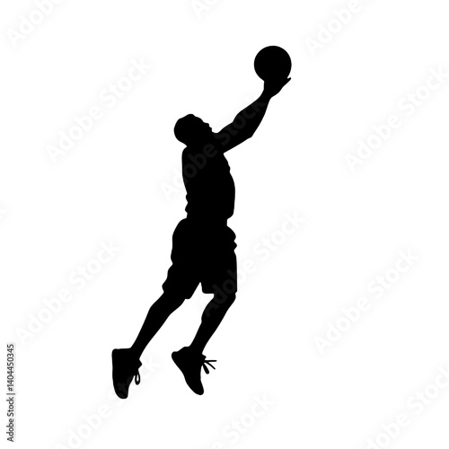 Basketball Player Silhouette Jump Shot Dunk – Vector Sports Illustration