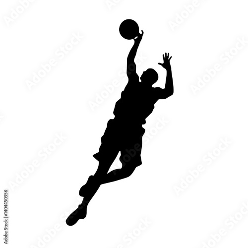 Basketball Player Silhouette Jump Shot Dunk – Vector Sports Illustration