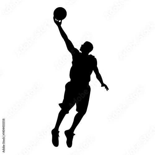 Basketball Player Silhouette Jump Shot Dunk – Vector Sports Illustration
