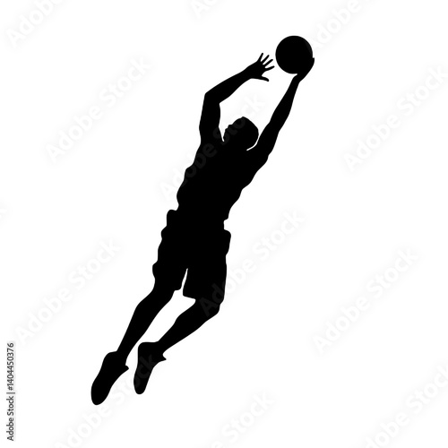 Basketball Player Silhouette Jump Shot Dunk – Vector Sports Illustration