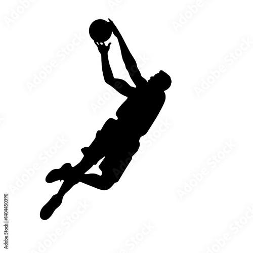 Basketball Player Silhouette Jump Shot Dunk – Vector Sports Illustration