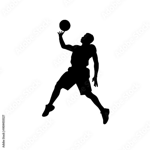 Basketball Player Silhouette Jump Shot Dunk – Vector Sports Illustration