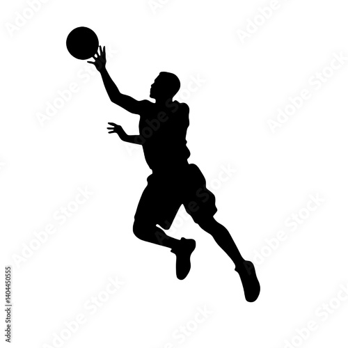 Basketball Player Silhouette Jump Shot Dunk – Vector Sports Illustration