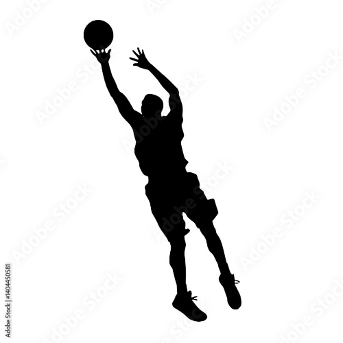 Basketball Player Silhouette Jump Shot Dunk – Vector Sports Illustration