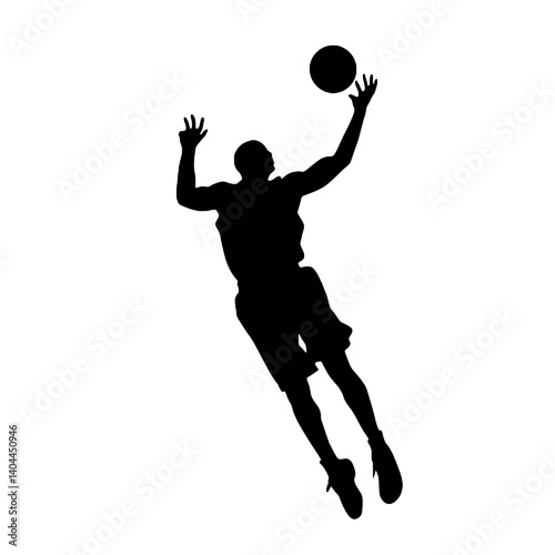 Basketball Player Silhouette Jump Shot Dunk – Vector Sports Illustration