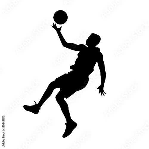 Basketball Player Silhouette Jump Shot Dunk – Vector Sports Illustration