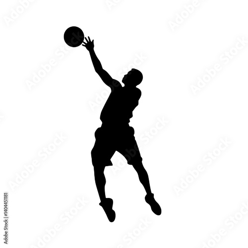 Basketball Player Silhouette Jump Shot Dunk – Vector Sports Illustration